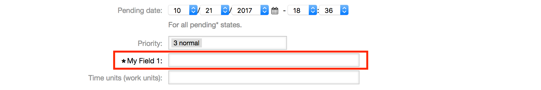 Field1 in New Phone Ticket Screen as mandatory
