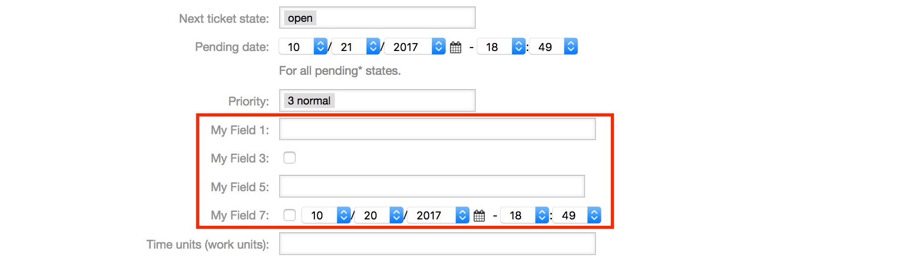 Some deactivated fields in New Phone Ticket Screen as mandatory