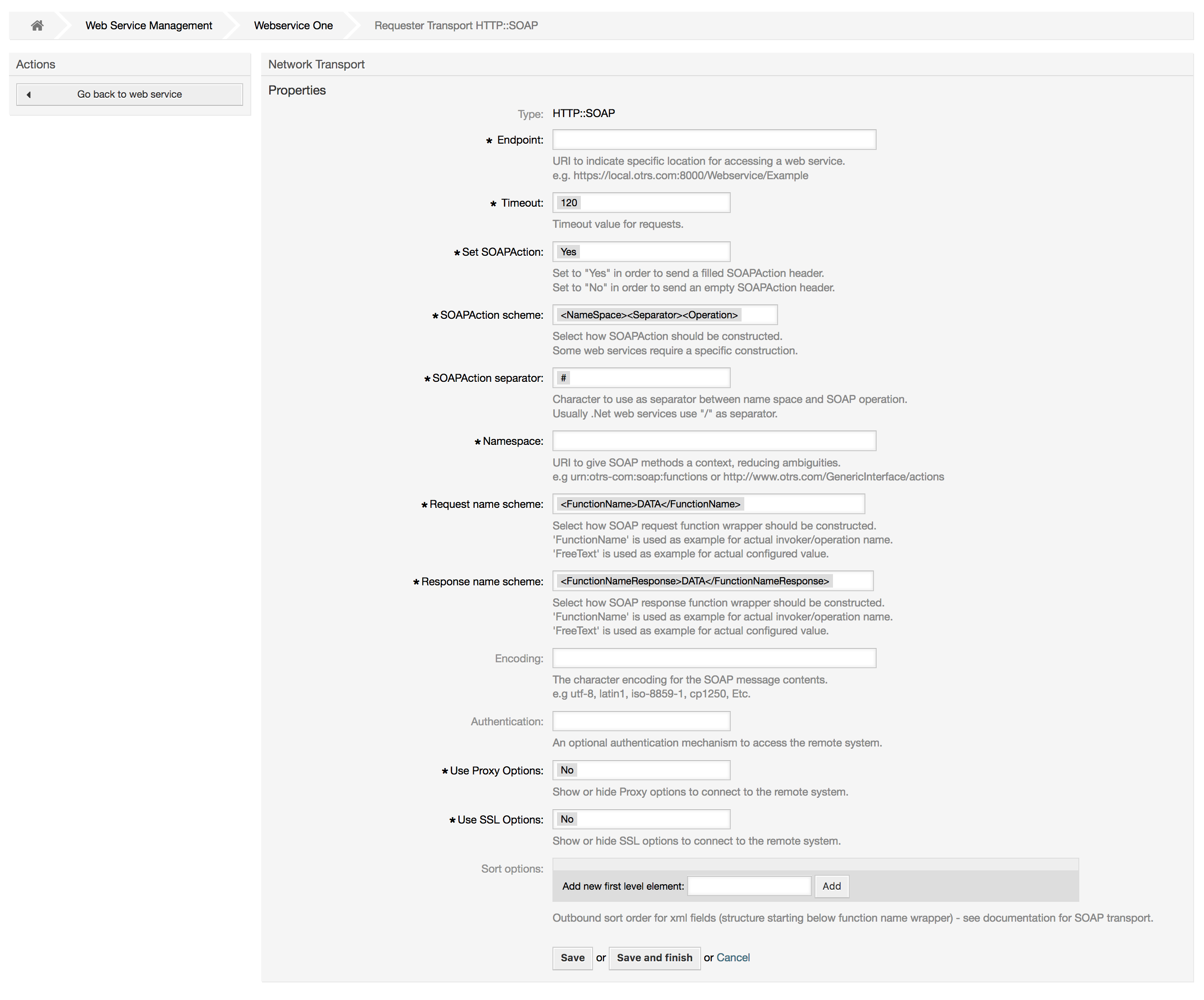 Web service provider network transport (HTTP::REST)