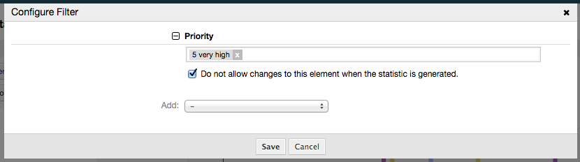 Configuring the data filter of a statistic.