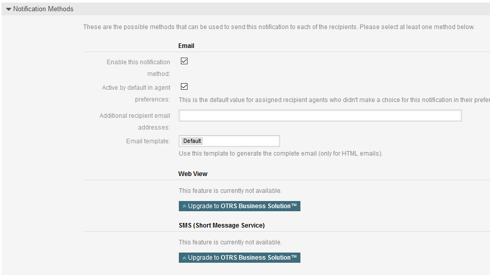 Notification methods in calendar/appointment notifications