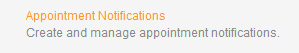 Calendar/Appointment notification management link
