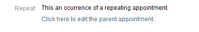 Repeating settings of a child appointment
