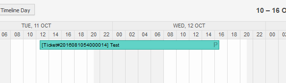 Ticket appointment in calendar overview screen