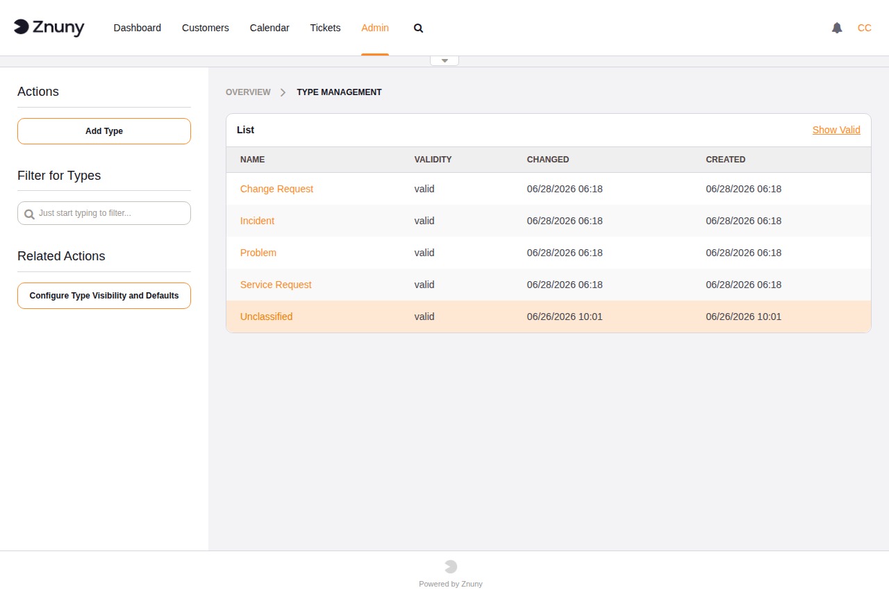 Type Management overview